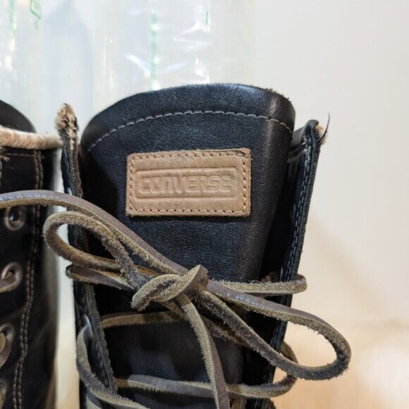 Converse Chuck Taylor Bosey BT X-Hi Boots Men 8 Wmn 9.5 Black Leather Lined RARE - Picture 2 of 10